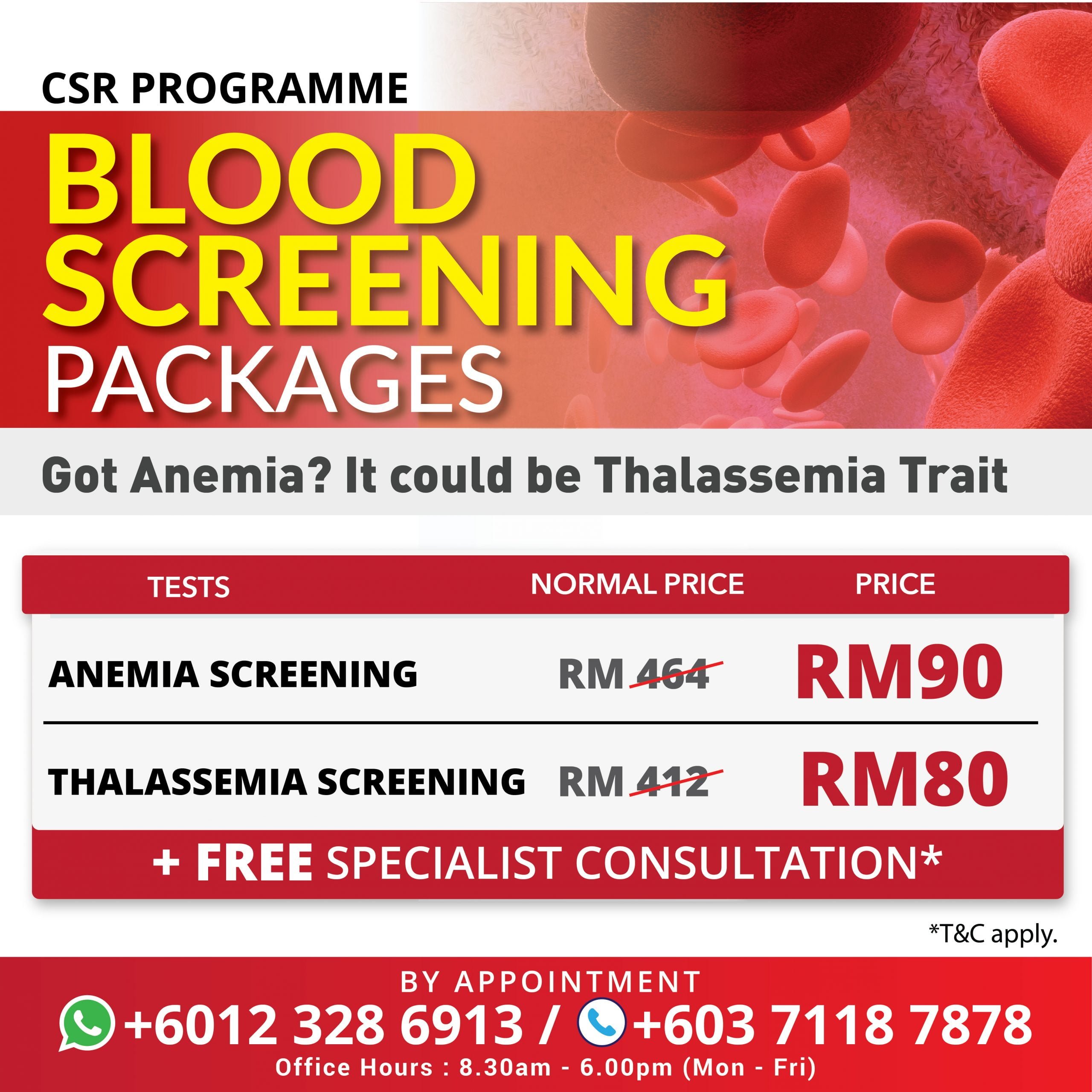 Anemia And Thalassemia Blood Screening Package Beacon Hospital