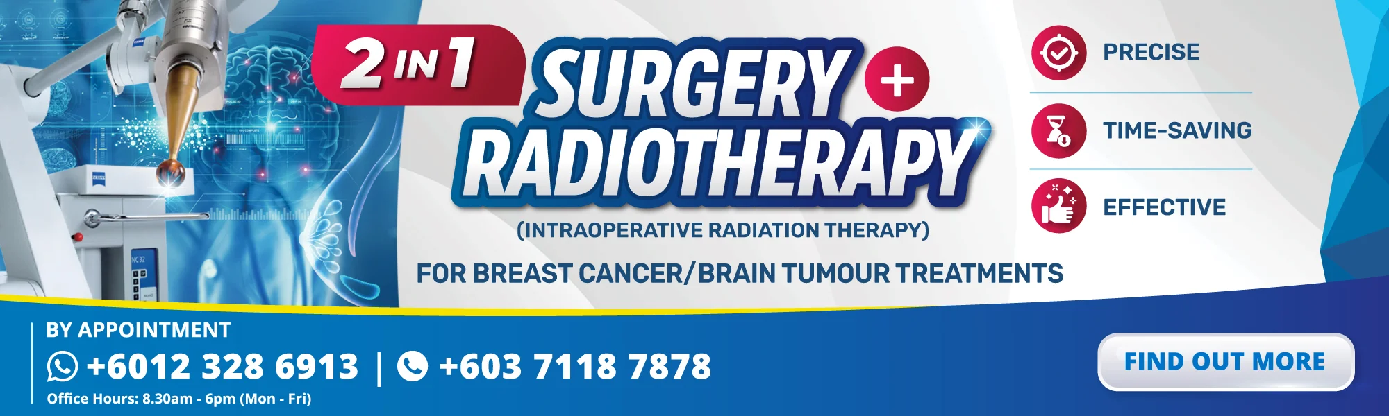 intra-operative-radiotherapy, breast cancer, brain tumour treatment, surgery + radiotherapy